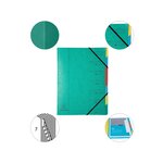 Trieur Agrafé Avec Élastiques 7 Compartiments - Vert - X 12 - Exacompta