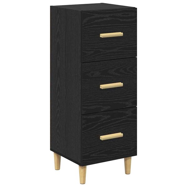 vidaXL Buffet Chêne noir 34 5 x 34 x 90 cm Bois d'ingénierie