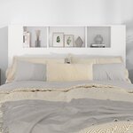 vidaXL Armoire de tête de lit Blanc brillant 140x18 5x104 5 cm