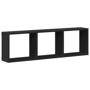vidaXL Armoire murale 100x16x30 cm noir bois d'ingénierie