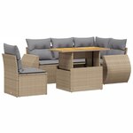 vidaXL Salon de jardin avec coussins 6 Pièces beige résine tressée