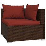 Salon de jardin meuble d'extérieur ensemble de mobilier 8 pièces avec coussins résine tressée marron 02_0017726