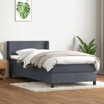 vidaXL Sommier à lattes de lit et matelas gris foncé 80x220 cm velours