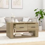 vidaXL Table basse Chêne sonoma 80x50x40 cm Bois d'ingénierie