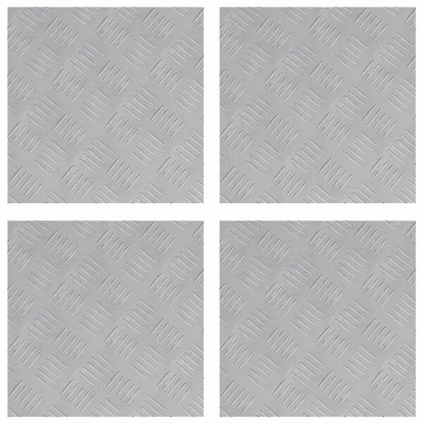 vidaXL Nez de marche Carré 4 Pièces Argenté 40 x 40 cm Aluminium