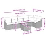 vidaXL Ensemble de canapés de jardin de 7 pièces avec coussins Rotin Poly Noir