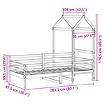 vidaXL Lit de jour avec toit sans matelas 90x200 cm bois massif