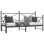 vidaXL Lit de jour et lit gigogne sans matelas noir 90x190 cm acier