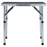 vidaXL Table pliable de camping Gris Aluminium 60x45 cm