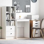 vidaXL Bureau Blanc 60 x 40 x 76 cm Bois d'ingénierie