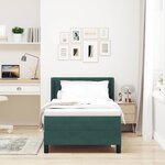 vidaXL Lit à ressorts avec matelas Vert foncé 200 x 90 cm Polyester