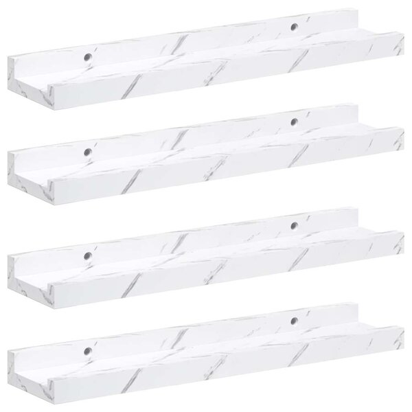 vidaXL Étagère Murale 4 pc Marbre blanc 40 x 9 x 3 cm