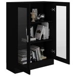 vidaXL Armoire à vitrine Noir 82 5x30 5x115 cm Bois d'ingénierie