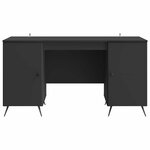 vidaXL Bureau avec étagère Noir 142 5 x 50 x 75 cm Bois d'ingénierie