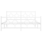 vidaXL Cadre de lit métal avec tête de lit/pied de lit blanc 150x200cm