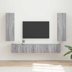 vidaXL Ensemble meuble TV 3 Pièces Gris Sonoma Bois d'ingénierie