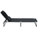 Transat de jardin chaise longue pliante bain de soleil pour lecture noir