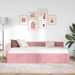 vidaXL Cadre de lit d'angle avec tête de lit Rose 100 cm x 200 cm