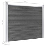 vidaXL Ensemble de panneau de clôture WPC 353x146 cm Noir