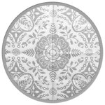 vidaXL Tapis d'extérieur gris clair Ø200 cm PP