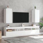 vidaXL Meuble TV mural avec lumières LED blanc 30 5x35x70 cm