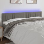 vidaXL Tête de lit à LED Gris clair 160x5x78/88 cm Velours