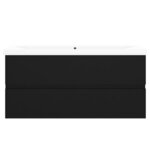 vidaXL Armoire d'évier avec lavabo intégré Noir Aggloméré