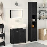 vidaXL Meubles de Salle de Bain 3 Pièces Chêne noir 30 x 30 x 183 5 cm