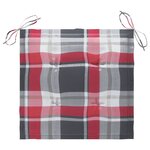 vidaXL Chaises de jardin lot de 4 et coussins à carreaux rouge Teck
