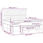 vidaXL Sommier à lattes de lit et matelas Gris clair 160x200cm Velours