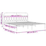 vidaXL Cadre de lit métal sans matelas avec tête de lit noir 200x200cm