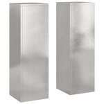 Supports de plantes d'extérieur vidaXL Pilier 2 Pièces 24x24x75 cm Acier inoxydable