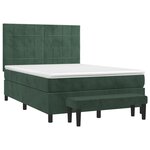 vidaXL Sommier à lattes de lit et matelas Vert foncé 140x190cm Velours