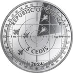 UKRAINIAN FALCONS 1 Oz Silver Coin 5 Cedis Ghana 2024
