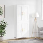 vidaXL Buffet haut Blanc 69 5x34x180 cm Bois d'ingénierie