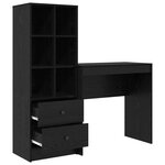 vidaXL Bureau de rangement en chêne noir en bois d'ingénierie