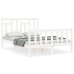 vidaXL Cadre de lit sans matelas blanc 140x200 cm bois de pin massif