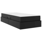 vidaXL Lit avec rangement et matelas avec matelas 2 Pièces Noir Cuir