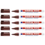 Marqueur Permanent 400 Marron Pointe Fine 1 mm x 5 EDDING