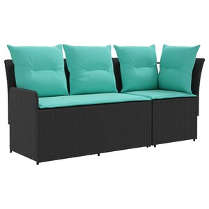 vidaXL Sofa de jardin avec accoudoirs et sofa d'angle 2 Pièce Rotin PE