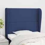 vidaXL Tête de lit avec oreilles Bleu 93x23x118/128 cm Tissu