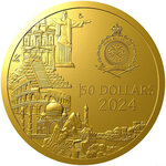 Pièce de monnaie en Or 50 Dollars g 31.1 (1 oz) Millésime 2024 Seven Wonders PETRA