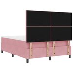 Lit Box Spring avec Matelas Rose 140x200 cm en Velours