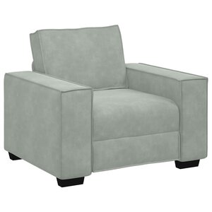 vidaXL Fauteuil Gris clair 60 cm Velours