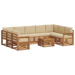 vidaXL Ensembles de canapés avec coussin 10 Pièces Naturel et Beige