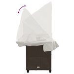 vidaXL Chaise longue avec auvent et coussins marron résine tressée