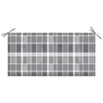 vidaXL Banc de jardin avec coussin à carreaux gris 112 cm Teck massif