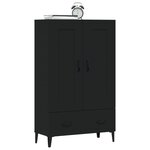 vidaXL Buffet haut noir 70x31x115 cm bois d'ingénierie