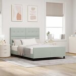 vidaXL Cadre de lit avec tête de lit Gris clair 140 x 190 cm Velours