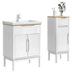 vidaXL Ensemble de mobilier de salle de bain FLORO 2 Pièces Blanc